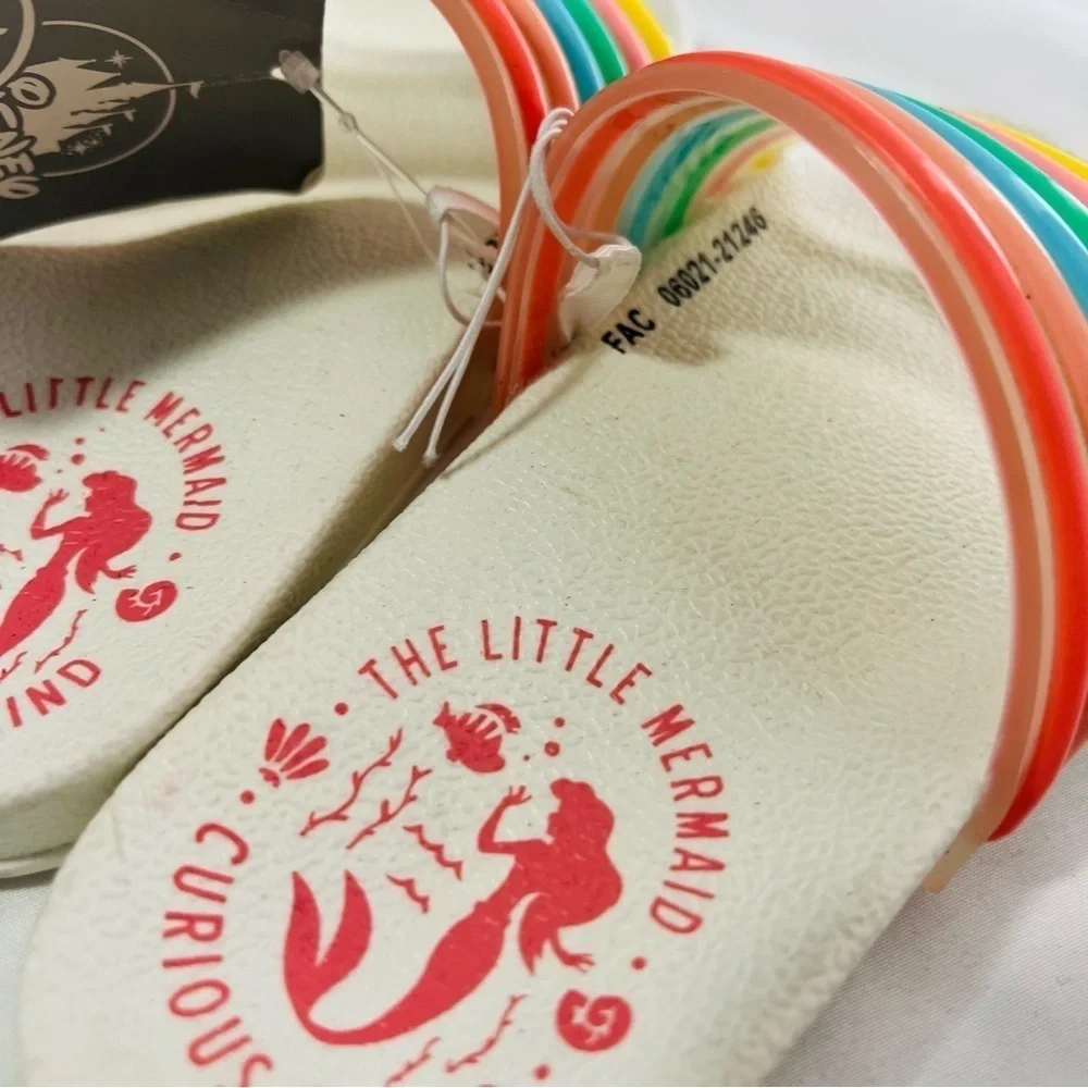 Disney Girls 11/12 Little Mermaid Slide Sandals Colorful “Curious & Kind” NWT